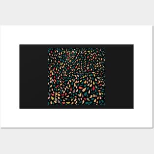 Colorful Drops Abstract Geometric Pattern Posters and Art